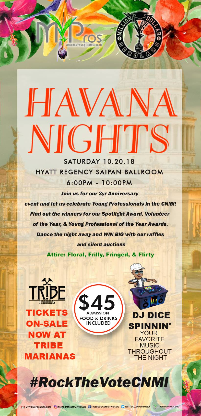 MYPros 3 Year Anniversary – Havana Nights – October 20, 2018 6pm-10pm @ Hyatt